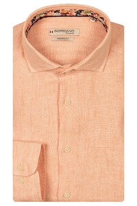 Giordano Row Soft Washed Linen Mélange Cutaway Collar Shirt Pastel Pink