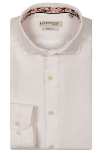 Giordano Row Soft Washed Linen Mélange Cutaway Collar Shirt White
