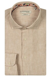 Giordano Row Soft Washed Linnen Mélange Cutaway Collar Overhemd Kitt