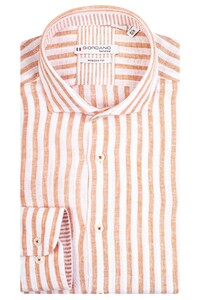 Giordano Row Wide Stripe Linen Shirt Fine Orange