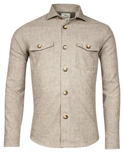 Giordano Salerno Mini Two Tone Check Overshirt Donker Bruin