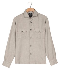Giordano Salerno Overshirt Wooltouch Mélange Twill Soft Grey