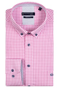 Giordano Small Check Ivy Button Down Shirt Soft Pink