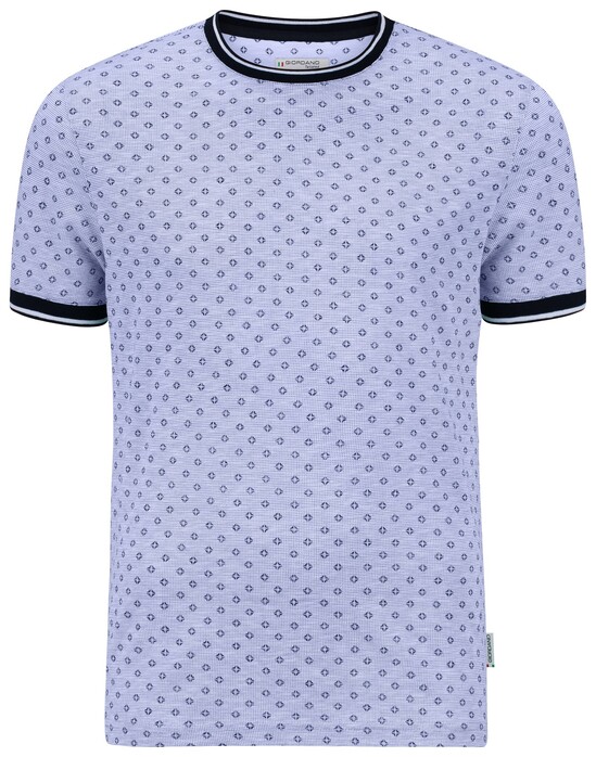 Giordano Stefano 2 Tone Slub Quality Mini Pattern T-Shirt Navy