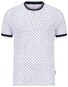 Giordano Stefano 2 Tone Slub Quality Mini Pattern T-Shirt White-Navy