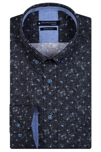 Giordano Stretch Mini Dots Print Ivy Button Down Overhemd Donker Groen