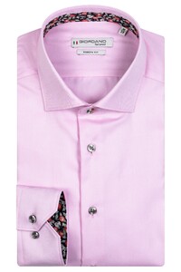 Giordano Subtle Contrast Plain Twill Maggiore Semi Cutaway Shirt Light Pink