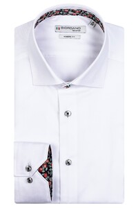 Giordano Subtle Contrast Plain Twill Maggiore Semi Cutaway Shirt White
