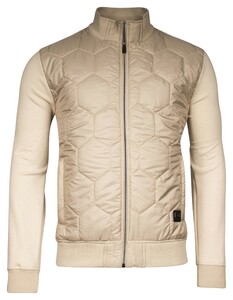 Giordano Tomasso Hybrid Cardigan Doubleface Knit Honeycomb Pattern Vest Kitt