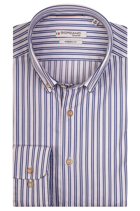 Giordano Torrino Button Down Luxury Multi Stripe Shirt Navy-White