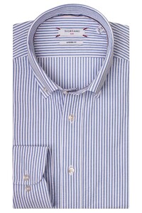 Giordano Torrino Fine Seersucker Stripe Overhemd Blauw