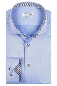 Giordano Two-Tone Mini Herringbone Maggiore Semi Cutaway Shirt Light Blue