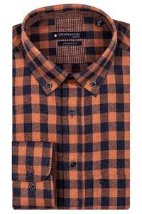 Giordano Two Tone Twill Check Ivy Button Down Overhemd Oker