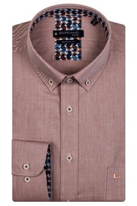 Giordano Two Tone Twill Contrast Ivy Button Down Overhemd Brique