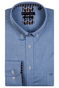 Giordano Two Tone Twill Contrast Ivy Button Down Overhemd Midden Blauw