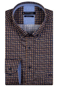 Giordano Two Tone Weave Look Check Ivy Button Down Overhemd Oker