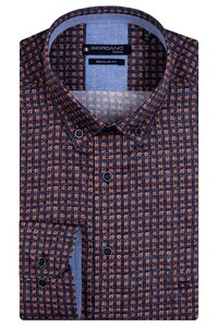 Giordano Two Tone Weave Look Check Ivy Button Down Overhemd Rood