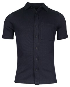 Giordano Uni Color Puglia Doubleface Knit Short Sleeve Shirt Navy