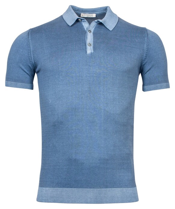 Giordano Uni Garment Dyed Two Ply Pima Cotton Poloshirt Aqua Blue