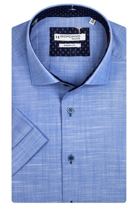 Giordano Vicenza Cutaway Plain Weave Shirt Blue