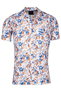 Giordano Vigo Resort Seersucker Subtle Stretch Floral Pattern Overhemd Bright White-Multi