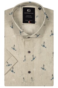 Giordano Vigo Resort Surf Stripe Fantasy Overhemd Pastel Groen
