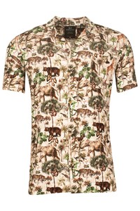 Giordano Vigo Resort Tropical Animal Pattern Overhemd Zand-Multi