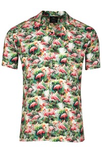 Giordano Vigo Resort Tropical Flamingo Pattern Overhemd Apple Green-Multi