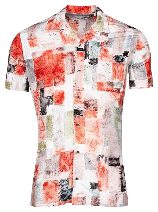 Giordano Vigo Watercolor Patch Pattern Shirt Light Beige-Multi