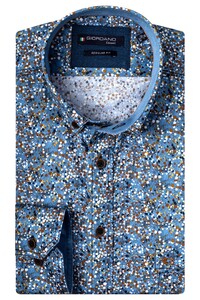 Giordano Walker Painted Multi Dots Shirt Mid Blue