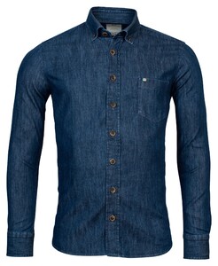 Giordano Washed Denim Lucca Button Down Overshirt Navy