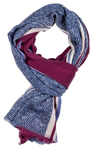 Giordano Wool Herringbone Stripe Pattern Sjaal Jeans Blue-Grape-Light Blue