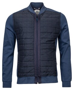 Giordano Zip Pockets Jersey Nylon Twill Pattern Vest Donker Blauw