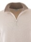 Gran Sasso 2-Ply Cashmere Blend Zip Pullover Cream