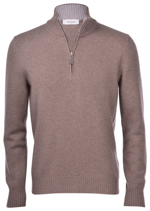 Gran Sasso 2-Ply Cashmere Blend Zip Pullover Hazel