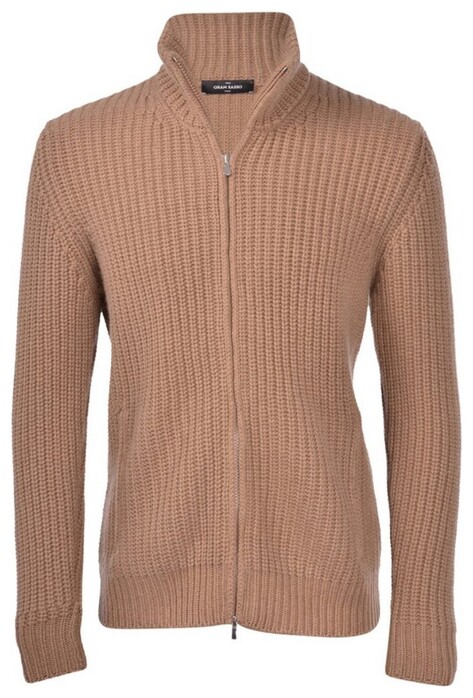 Gran Sasso 5-Ply Pure Cashmere Full Zip Vest Camel