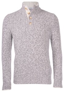Gran Sasso Button Collar Melange Trui Grijs Melange