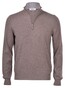 Gran Sasso Cashmere Blend Mock Zip Pullover Dove Turtle