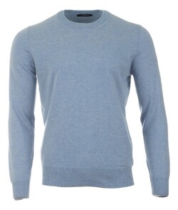 Gran Sasso Cashmere Cotton Crew Neck Trui Dusty Blue