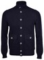 Gran Sasso Cashmere Felted Uni Flannel Effect Cardigan Blue Navy