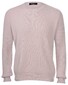 Gran Sasso Cashmere Ribbed Structure Crew Neck Pullover Beige