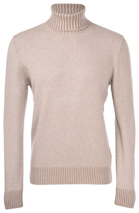 Gran Sasso Cashmere Uni Color Rollneck Pullover Beige