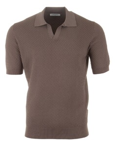 Gran Sasso Egyptian Cotton Waffle Design Polo Taupe