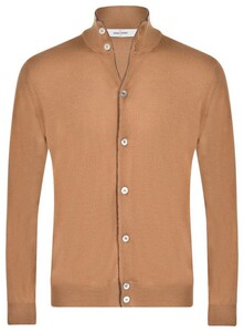 Gran Sasso Extrafine Merino Full Button Vest Licht Bruin