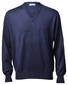 Gran Sasso Extrafine Merino V-Neck Classic Pullover Denim Blue