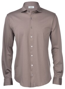 Gran Sasso Fashion Cotton Piqué Jersey Overhemd Bruin