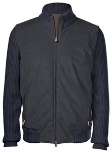 Gran Sasso Fashion Wool Alcantara Jacket Blue Navy