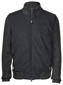 Gran Sasso Fashion Wool Alcantara Jacket Charcoal