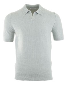 Gran Sasso Fine Structure Linen Cotton Blend Polo Soft Green