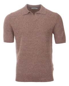 Gran Sasso Fine Structure Linen Cotton Blend Poloshirt Dusty Rose
